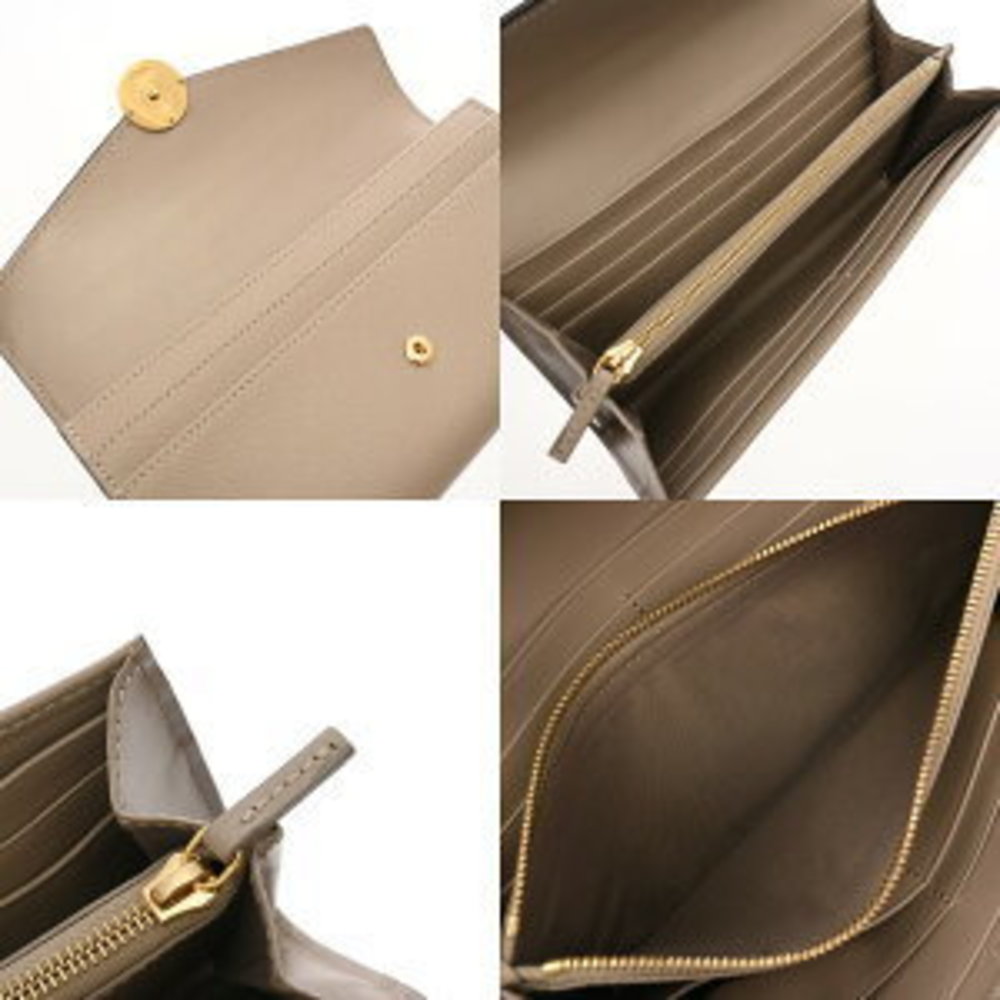 Fendi Long Wallet Greige Calf Leather - Picture 9 of 10